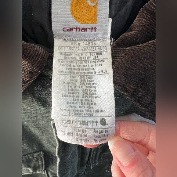 VTG Carhartt Arctic Jacket Quilt Lined Mens Large C26 MOS Green - Picture 8 of 15